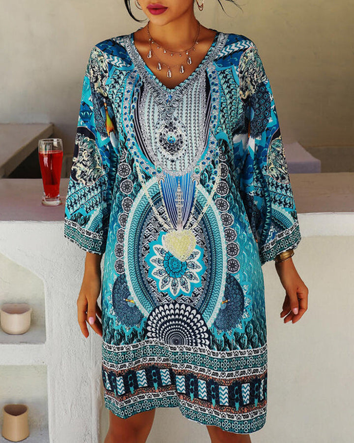 Emelia - Lebhaftes Boho-Druckkleid