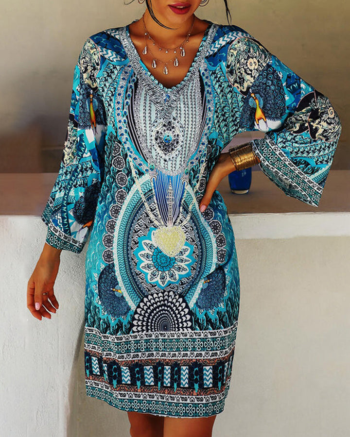 Emelia - Lebhaftes Boho-Druckkleid
