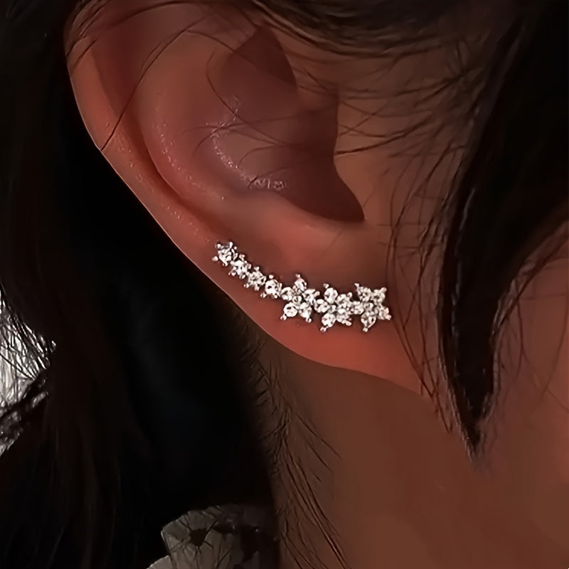 Luxuriösi florali Strass-Ohrhäng
