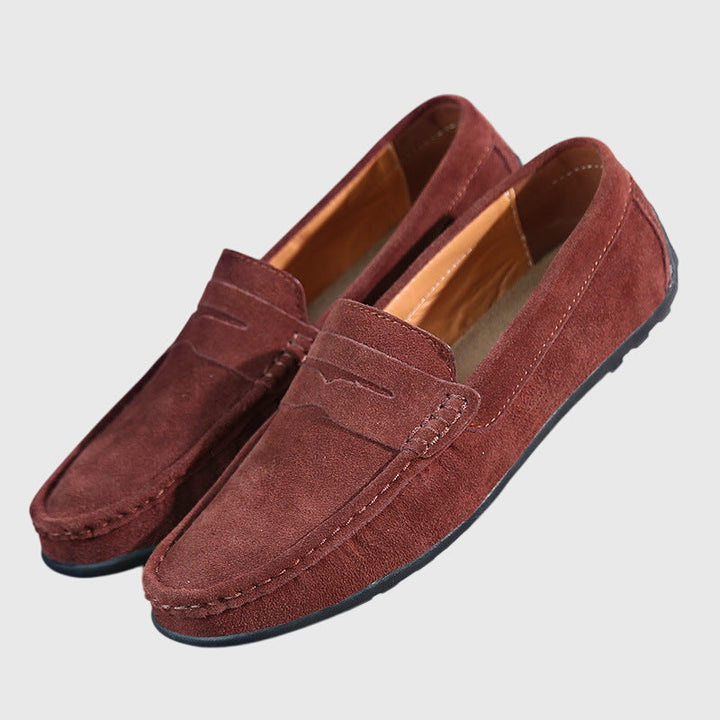 Roswitha – Bordeauxroti Wildleder-Slippers