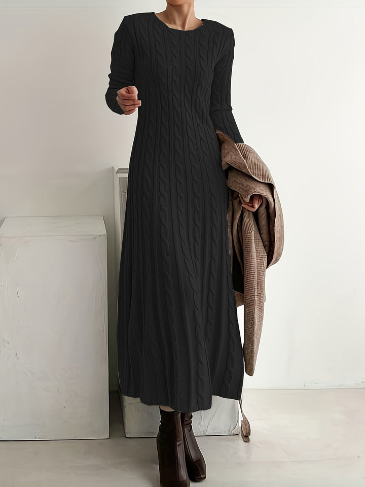 Sarah | Bequemes Maxi-Chleid us Zopfstrick