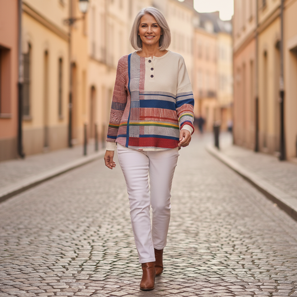 Marguerite – Gstreifte Pullover mit Farbflächi