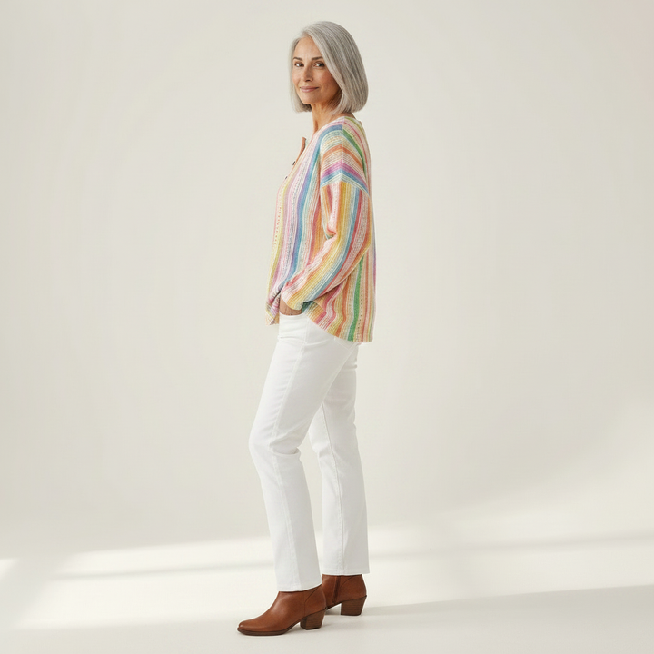 Anaïs – Pulli mit farbige vertikali Streife