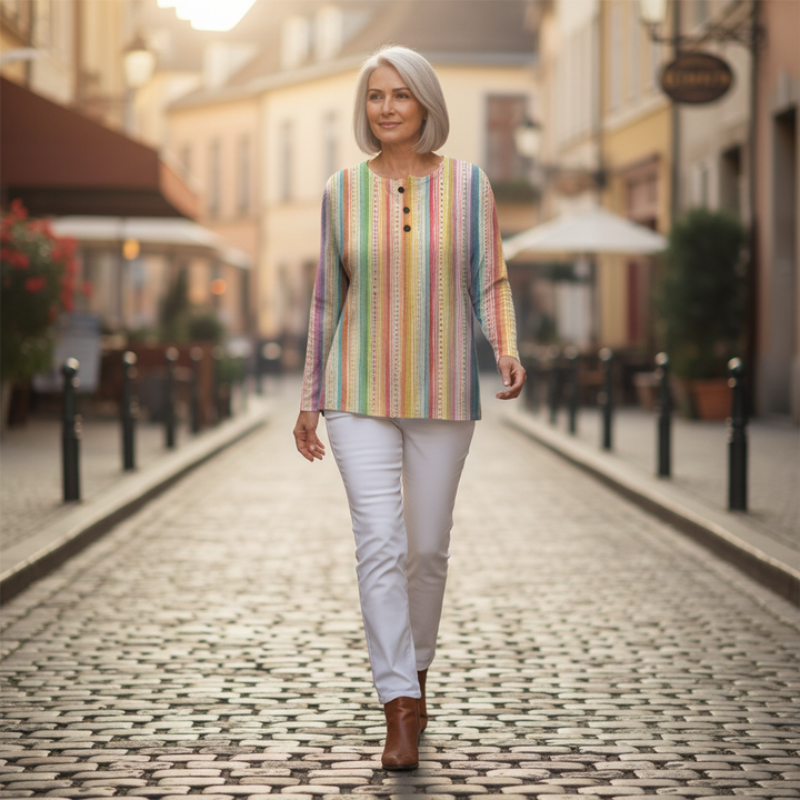 Anaïs – Pulli mit farbige vertikali Streife