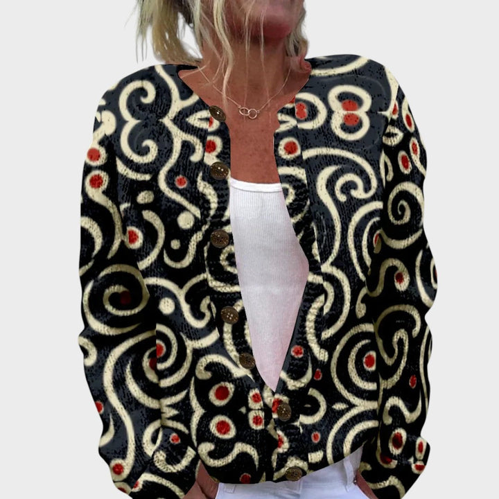 Gabriela – Herbschtliche Blueme-Cardigan
