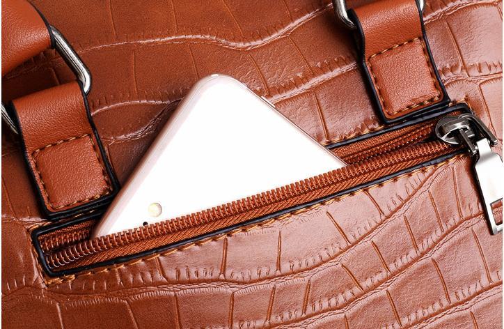Evelyn – Eleganz für de Alltag, 4-teiligs Lädertasche-Set