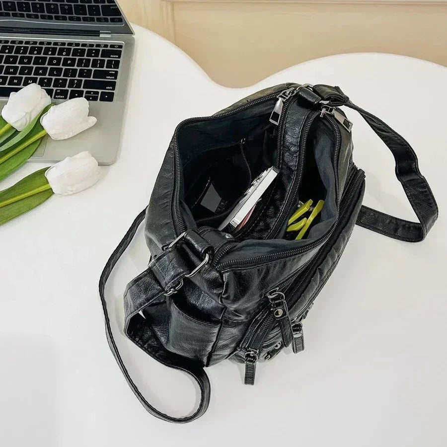 Olivia – Eleganti Schultertasche im Vintage-Stil