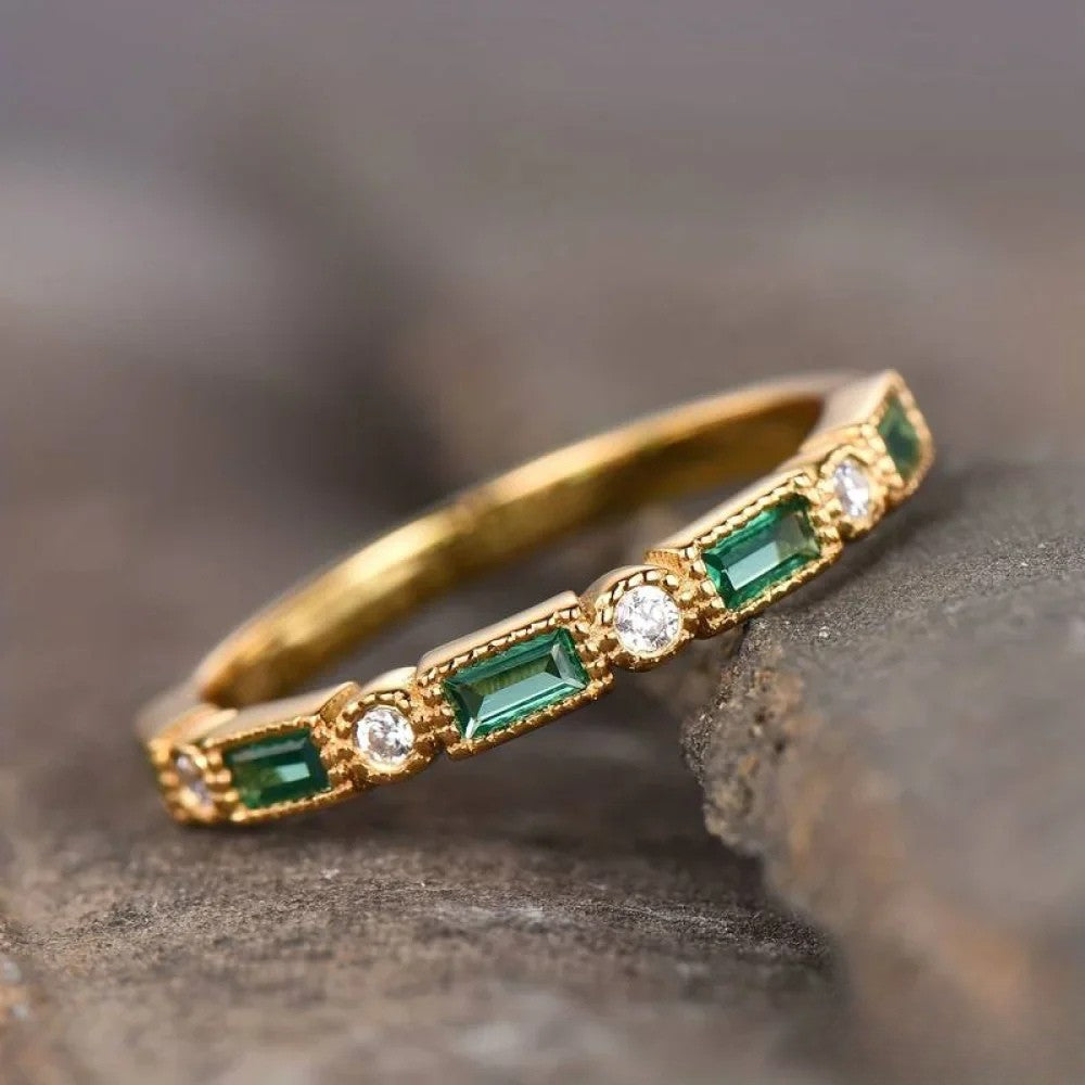 Retro grüene Ring mit Iilag