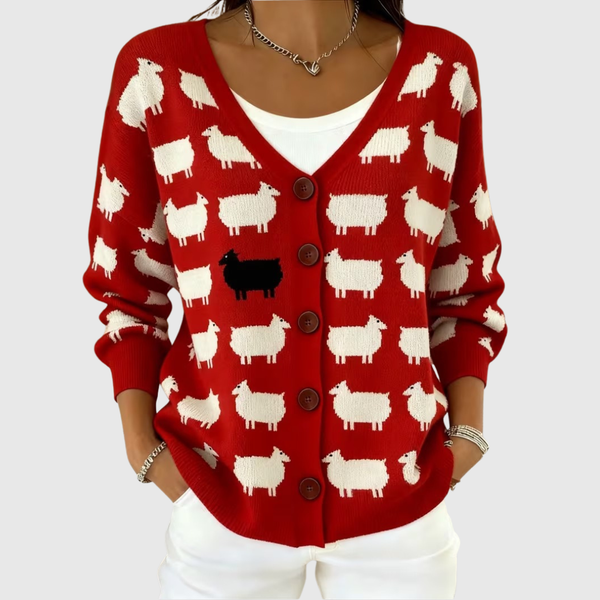 Bequemer Knopf-Cardigan