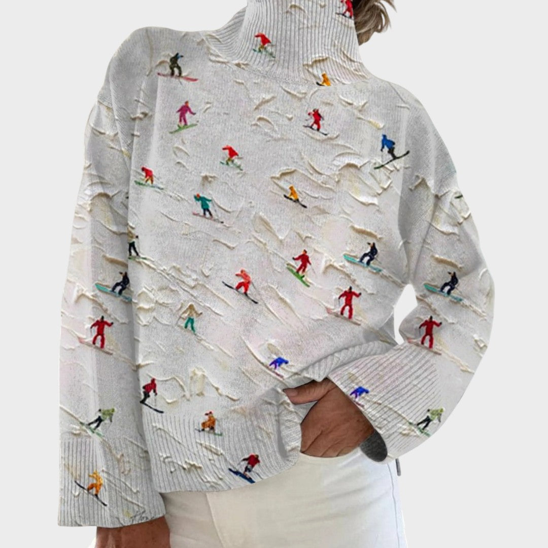 Camila – Künstlerische Rollchrage-Pulli