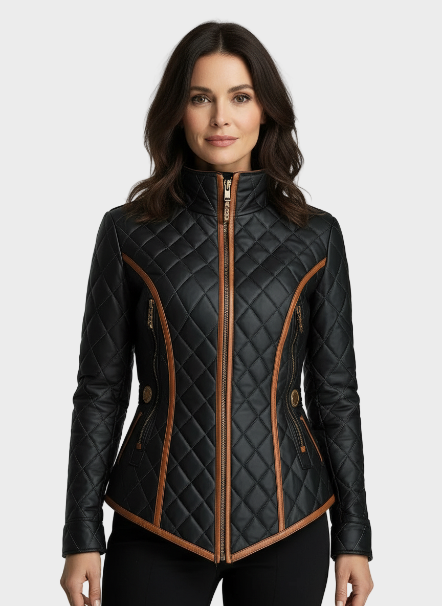 Lillian – Daunejacke mit Diamantsteppig