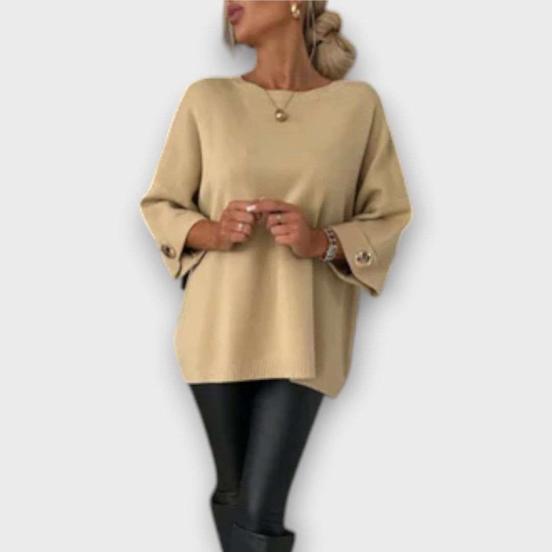 Isabella - Weisse elegante Strickbluse