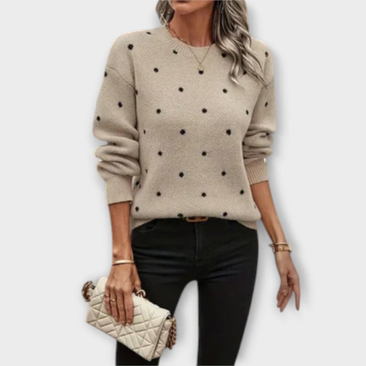 Ava – lässiger Pullover mit lange Ärmel und Pünktli