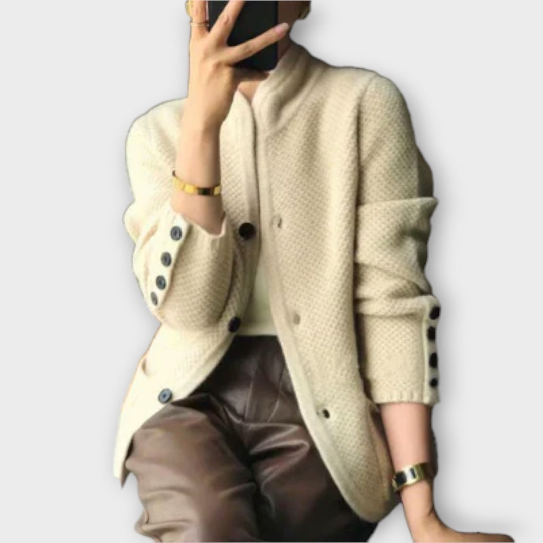 Alissa - Cremefarbener gemütlicher Cardigan