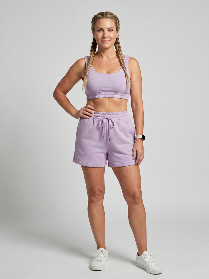 Lysem | Ärmelloses Crop-Top mit Rundhalsausschnitt und Shorts-Set