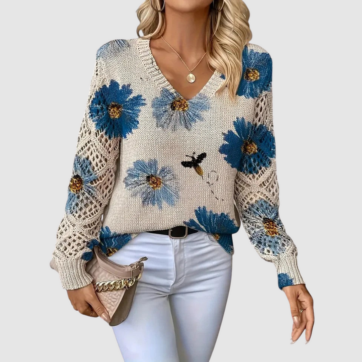 Meda – Eleganter Pullover mit Blumenmuster