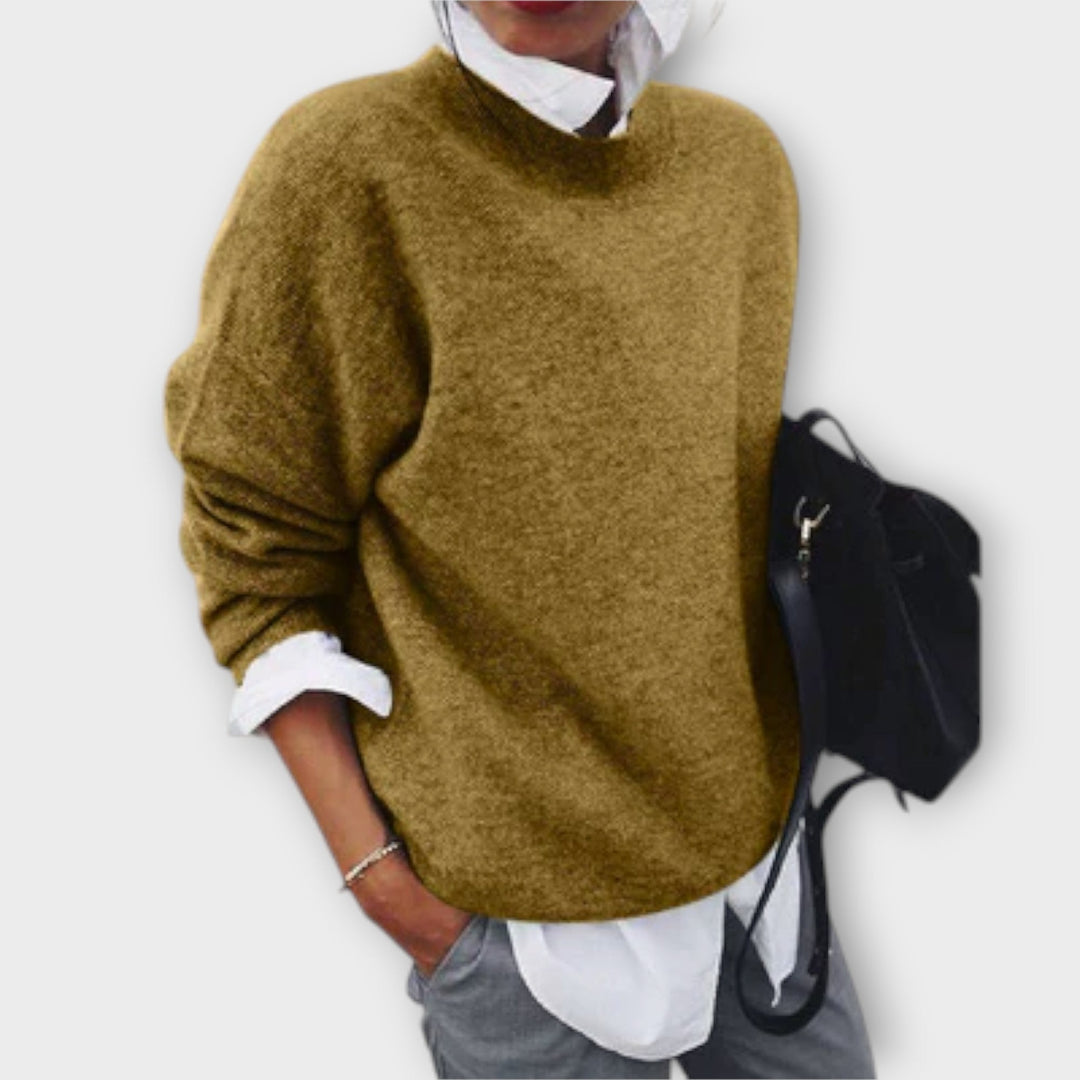Loredana - Olivgrüner weicher Pullover