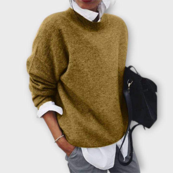 Loredana - Olivgrüner weicher Pullover