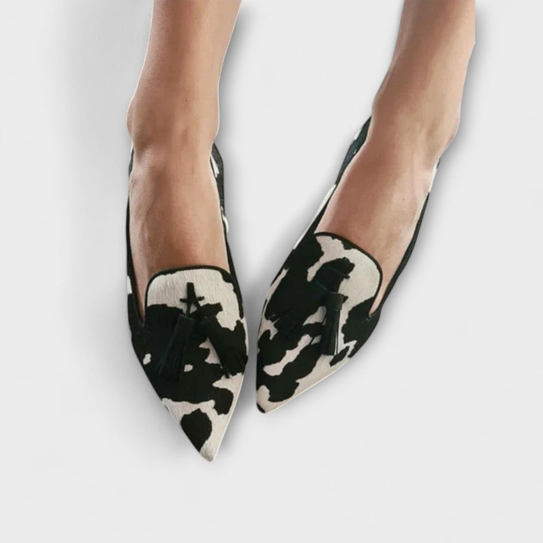 Juliane – Leoparde-Slipper mit Quaschte