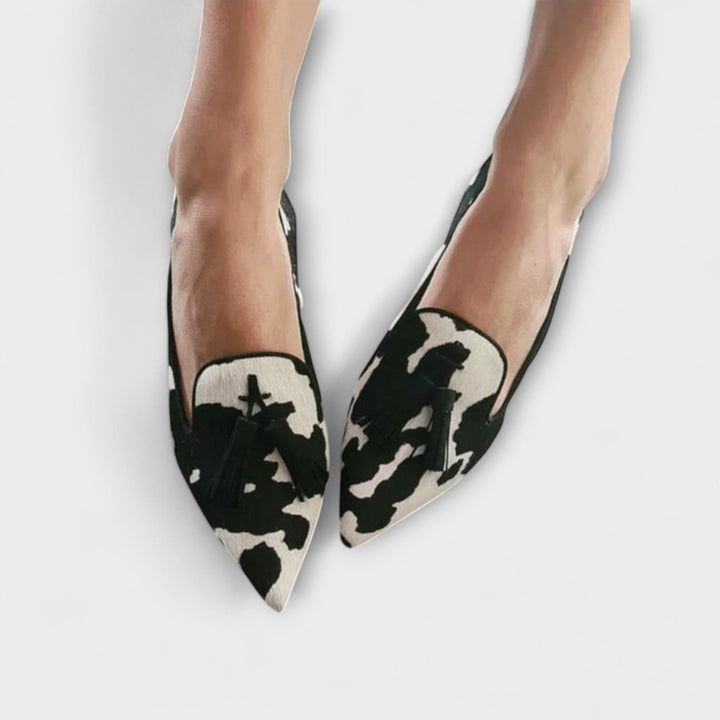Juliane – Leoparde-Slipper mit Quaschte