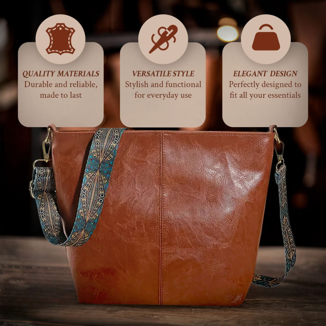 Linda – Vintage-Charm-Läder-Schultertäsch
