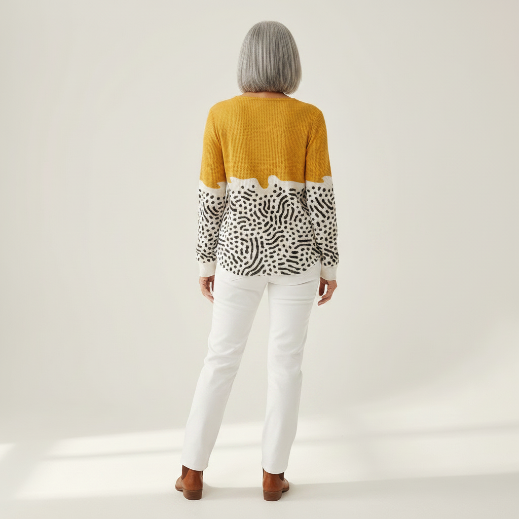 Livie – Senfgälbe Pulli mit Pünktli