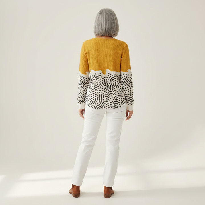 Livie – Senfgälbe Pulli mit Pünktli