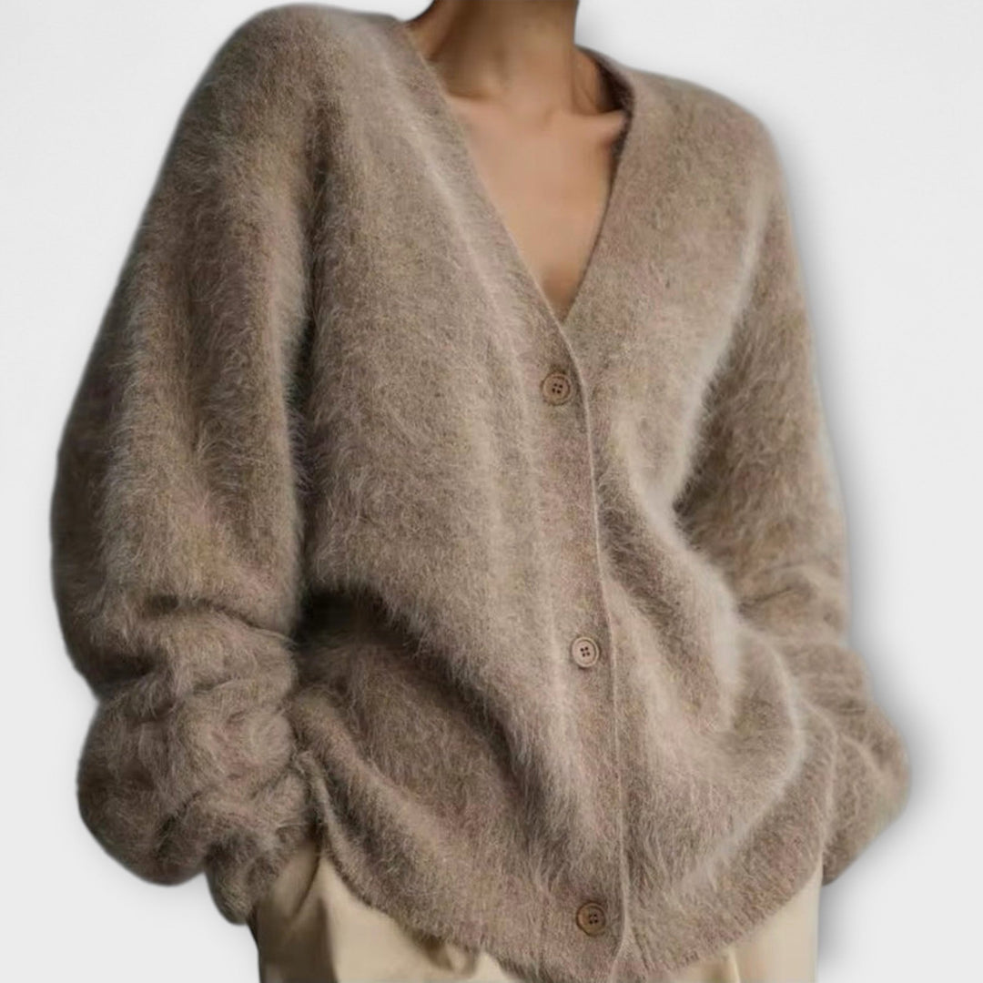 Lilla - Beige kuschelige Jacke