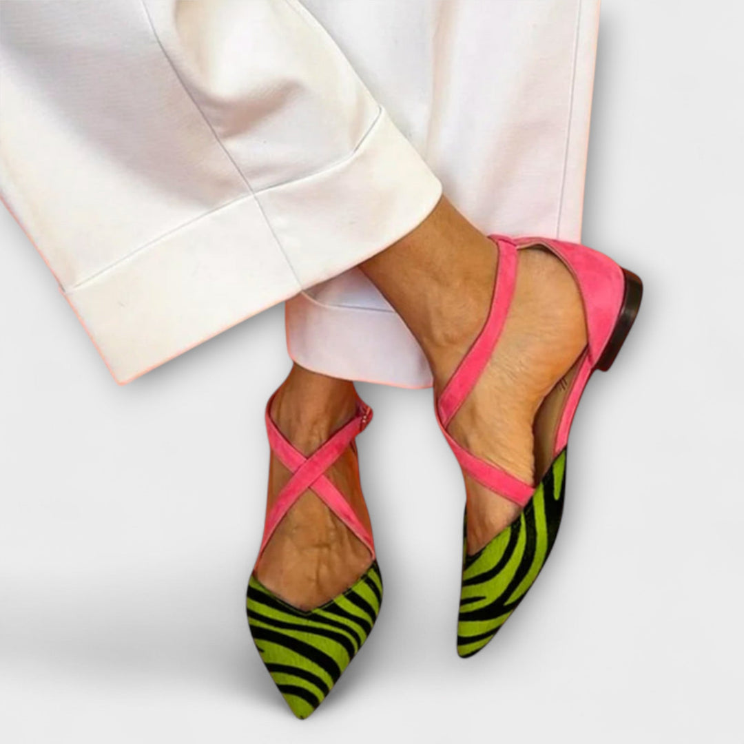 Friedlinde – Zebra-Ballerinas mit Riemli