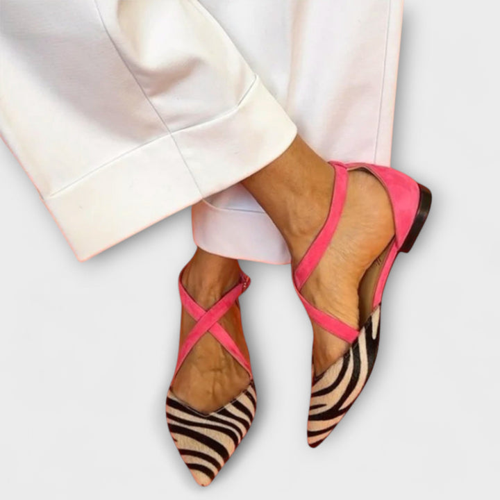 Friedlinde – Zebra-Ballerinas mit Riemli
