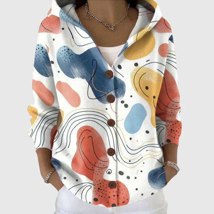Bequemi Strickjacke mit Kapuze