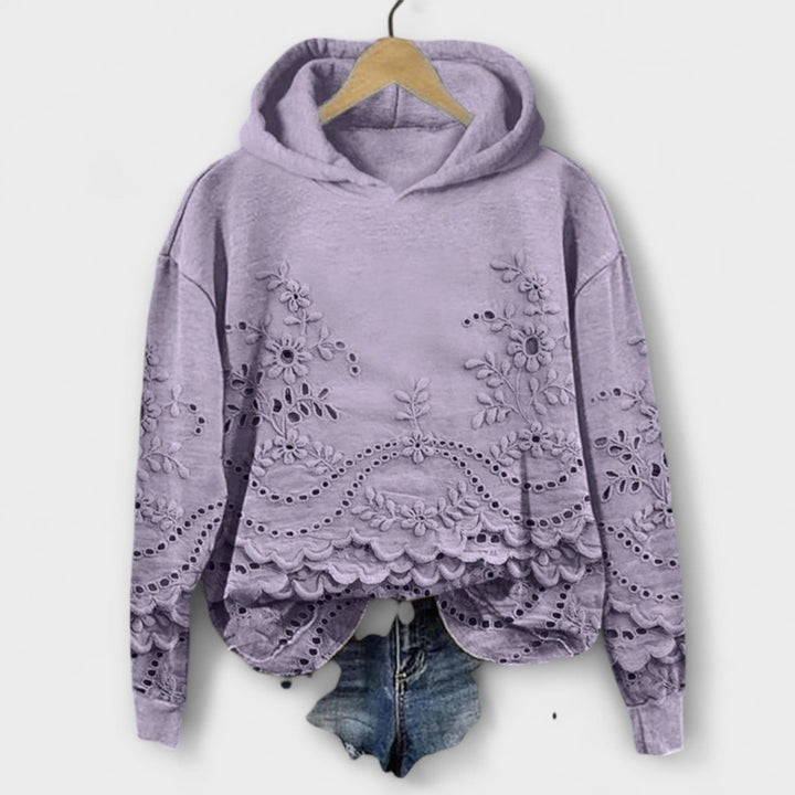 Grace - Lila Vintage-Hoodie mit Blumenprint