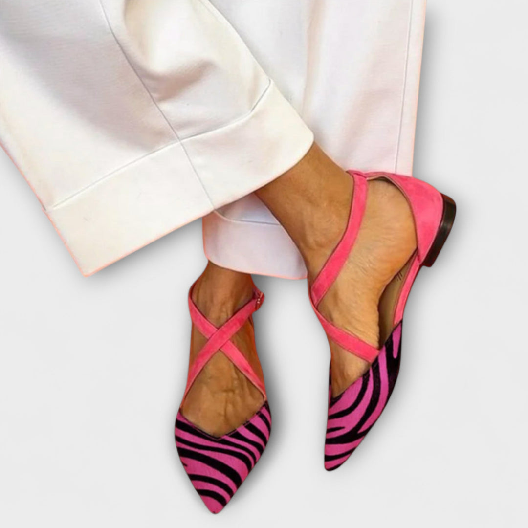 Friedlinde – Zebra-Ballerinas mit Riemli