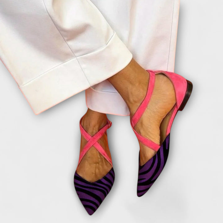 Friedlinde – Zebra-Ballerinas mit Riemli