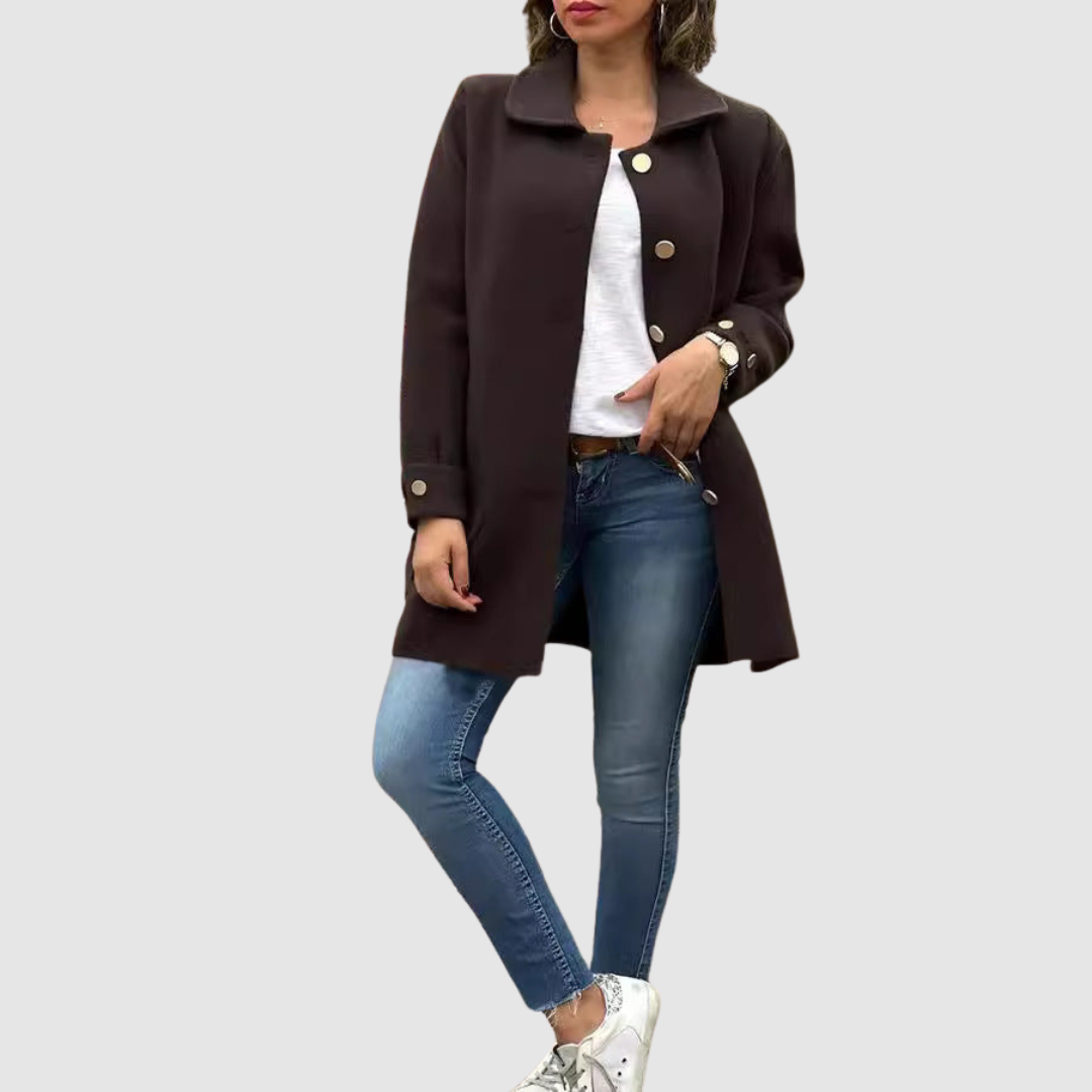 Martina – Klassische Oversize-Mantel mit Chnöpf