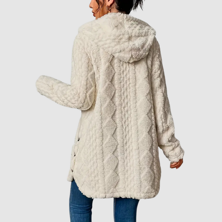 Štěpánka – Plüsch-Cardigan mit Kapuze