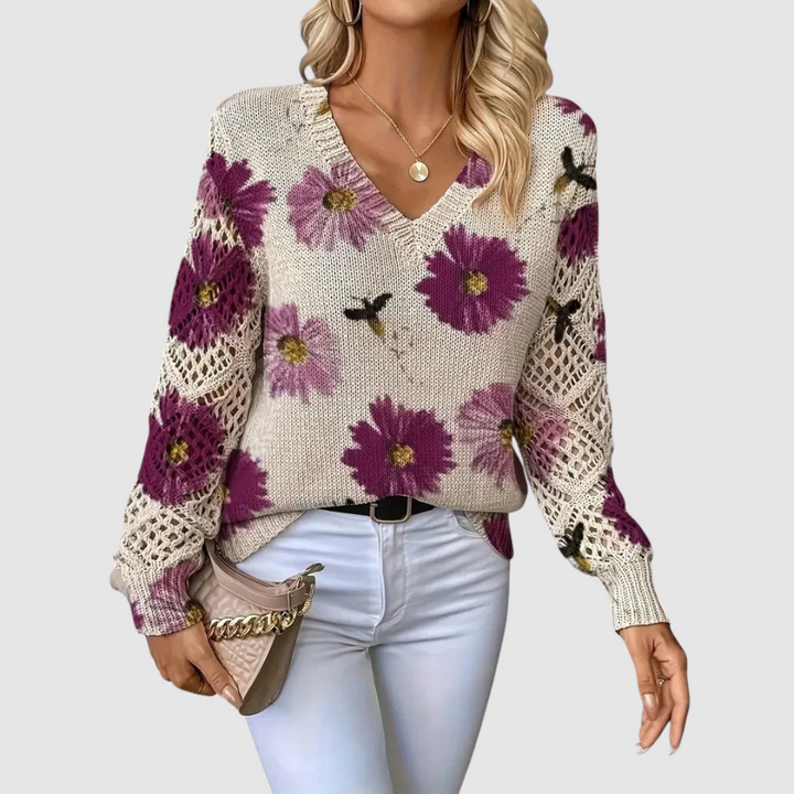 Meda – Eleganter Pullover mit Blumenmuster