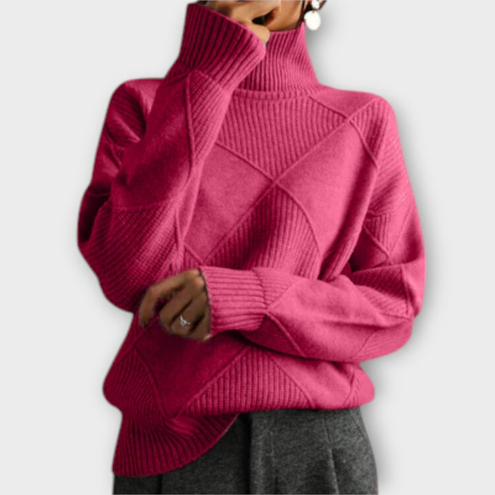 Melanie - Gelber gemütlicher Rollkragenpullover