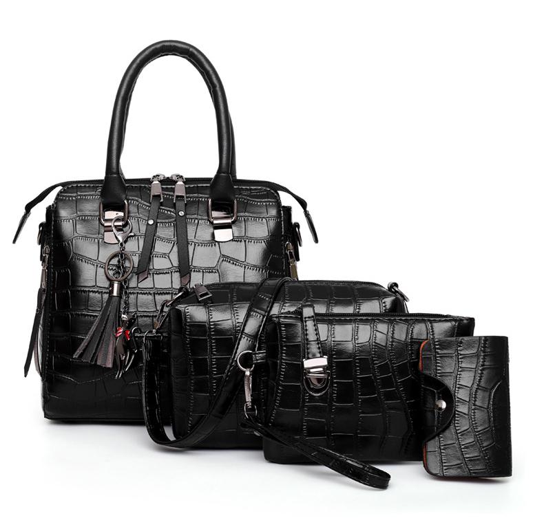 Evelyn – Eleganz für de Alltag, 4-teiligs Lädertasche-Set