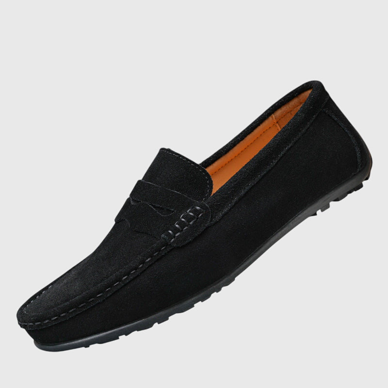 Roswitha – Bordeauxroti Wildleder-Slippers