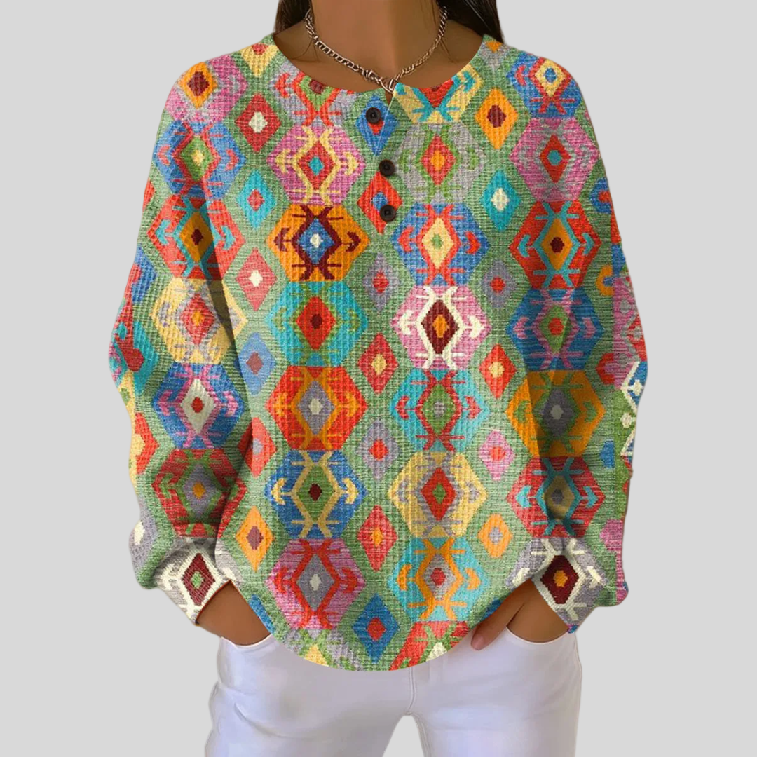 Clotilde – Pulli mit farbigem Kilim-Muster