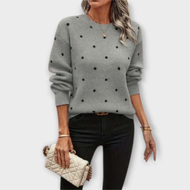 Ava – lässiger Pullover mit lange Ärmel und Pünktli
