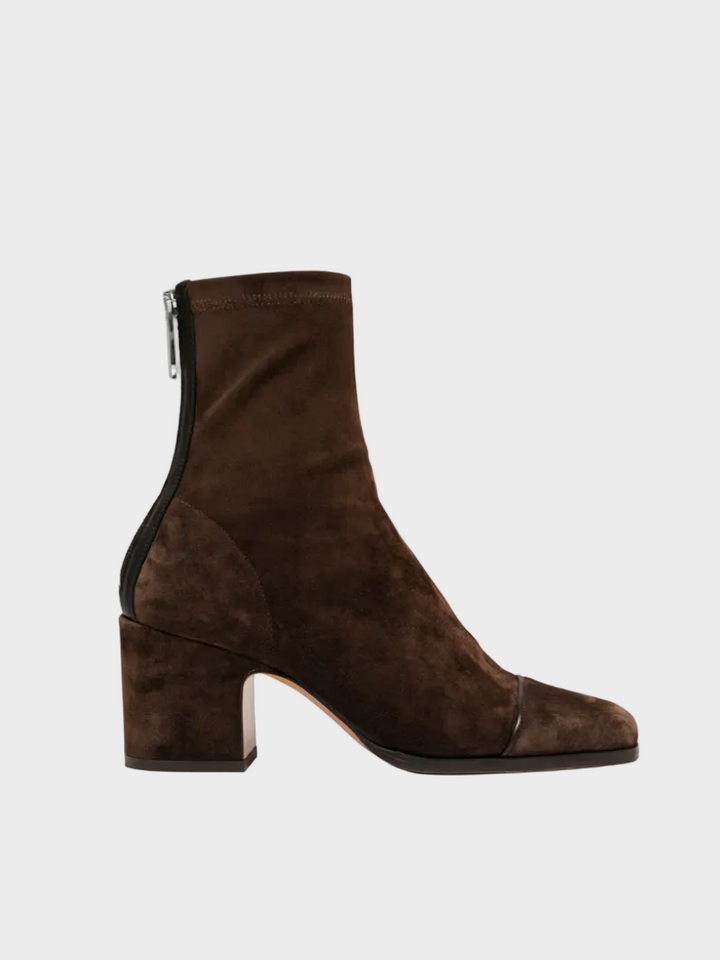 Alma – Veloursleder-Stiefelette mit Absatz