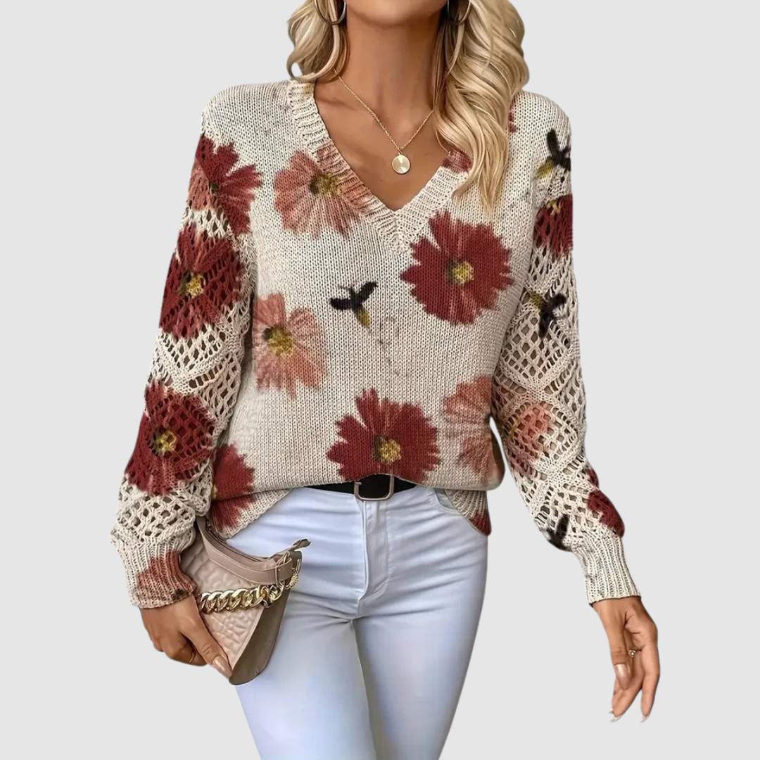 Meda – Eleganter Pullover mit Blumenmuster