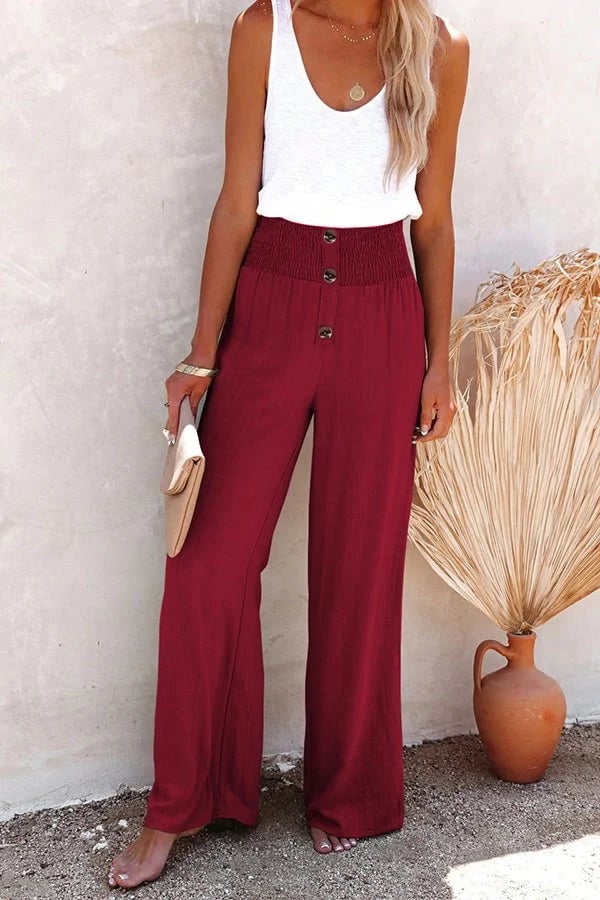 Riana - Hoch taillierte Hose mit lockerer Passform