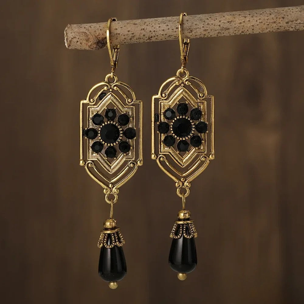 Retro Schwarzi Ohrhänger