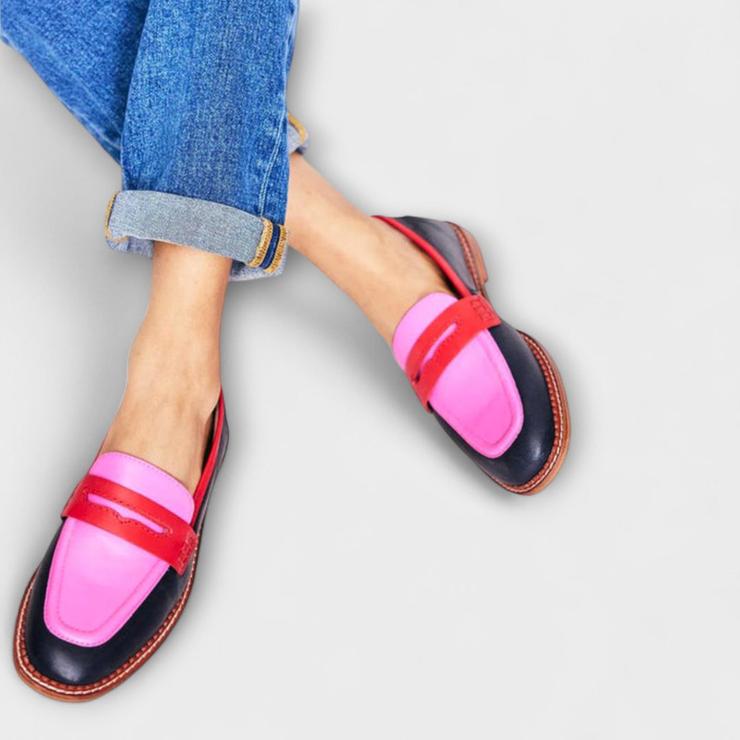Brunhilde – Pinki Farbblock-Slipper