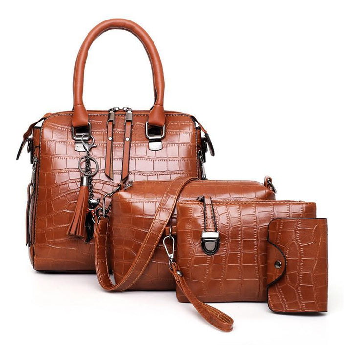 Evelyn – Eleganz für de Alltag, 4-teiligs Lädertasche-Set