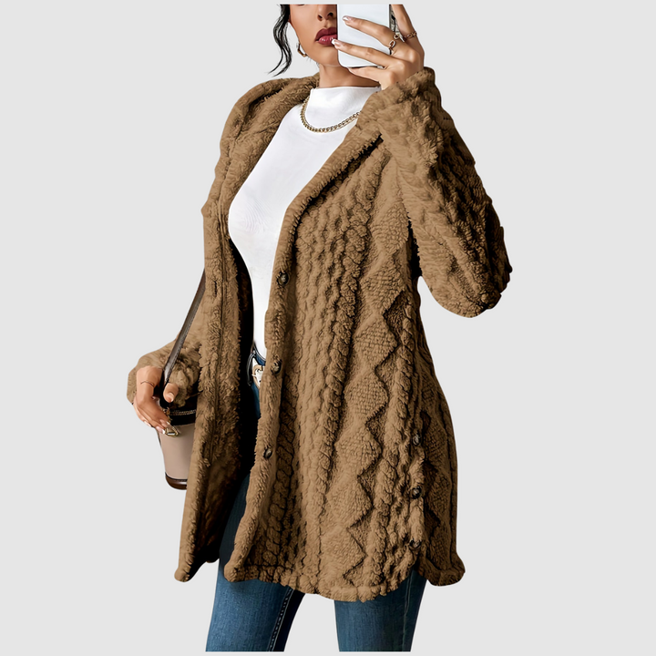 Štěpánka – Plüsch-Cardigan mit Kapuze