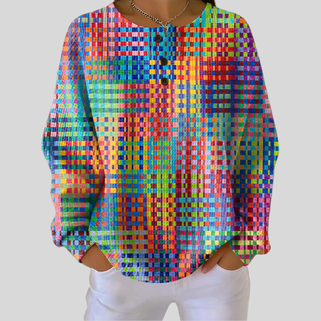Rosalie – Pulli mit Regenboge-Karomuster